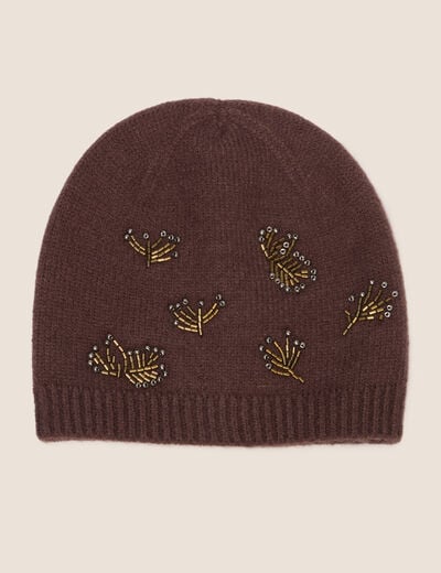 Bonnet marron fonc&eacute; femme