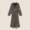 Robe &eacute;vas&eacute;e 3/4 voile col tunisien noir femme