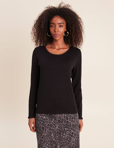 T-shirt manches longues noir femme