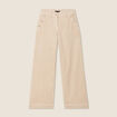 Pantalon large velours côtelé sable femme