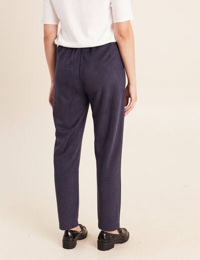 Jogging aspect daim bleu fonc&eacute; femme