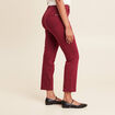 Pantalon droit taille haute 7/8ème bordeaux femme
