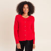 Gilet col rond rouge femme