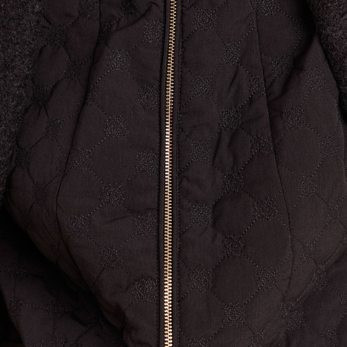 Manteau 3 en 1 col montant doubl&eacute; noir femme