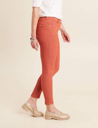 Pantalon léger taille standard 7/8ème vieux rose femme