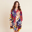 Robe courte &eacute;vas&eacute;e manches 3/4 bleu femme