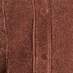 Manteau bouclette doubl&eacute; manches longues marron fonc&eacute; femme