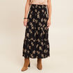 Jupe avec broderie noir femme