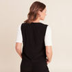 Gilet droit court sans manches col v noir femme