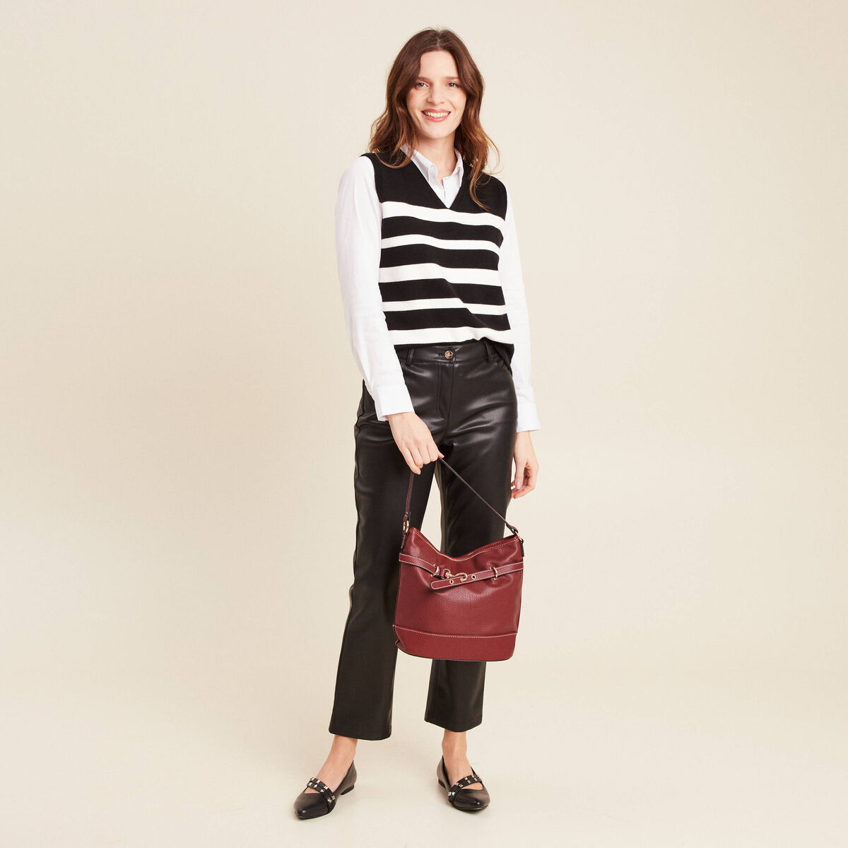 Pull sans manches noir femme