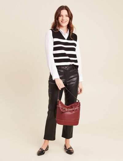 Pull sans manches noir femme