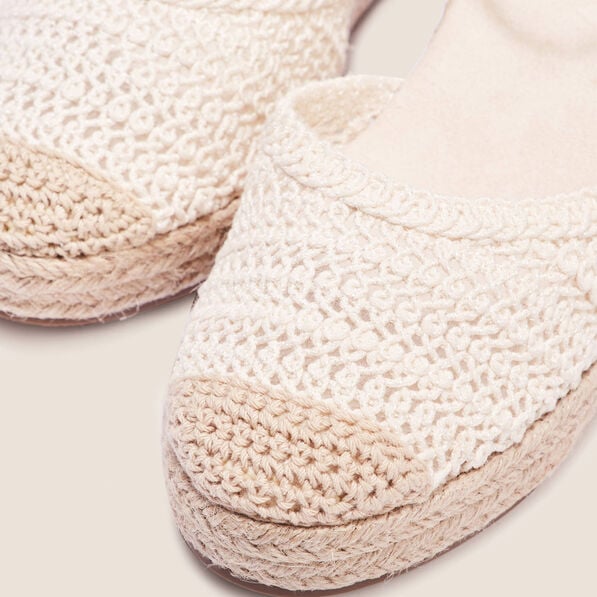 espadrilles compensees macrame ecru femme Espadrilles compensées macramé ecru femme
