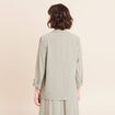 Veste longue droite col tailleur vert clair femme
