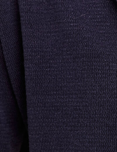 Pull col ch&acirc;le manches longues bleu marine femme