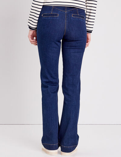 Jean bootcut taille haute denim stone femme