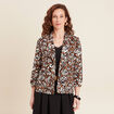 Veste tailleur col ch&acirc;le marron femme