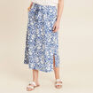 Jupe midi droite bleu femme