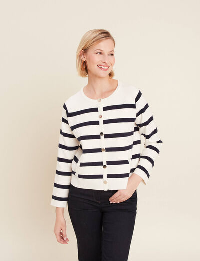 Gilet manches longues bleu femme