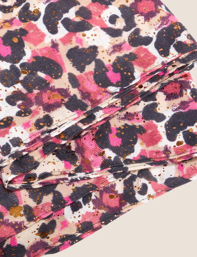 Foulard imprim&eacute; en polyester recycl&eacute; bordeaux femme