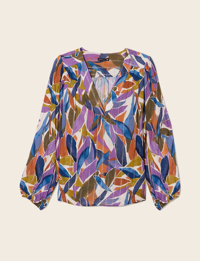 Blouse manches longues multicolore femme