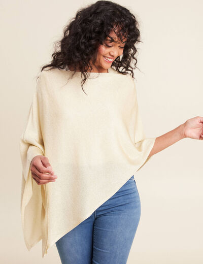 Poncho couleur or femme