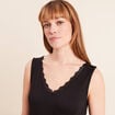 D&eacute;bardeur cintr&eacute; col v sans manches noir femme