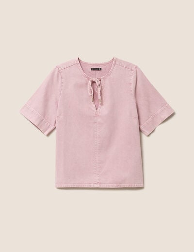 Blouse structur&eacute;e rose femme