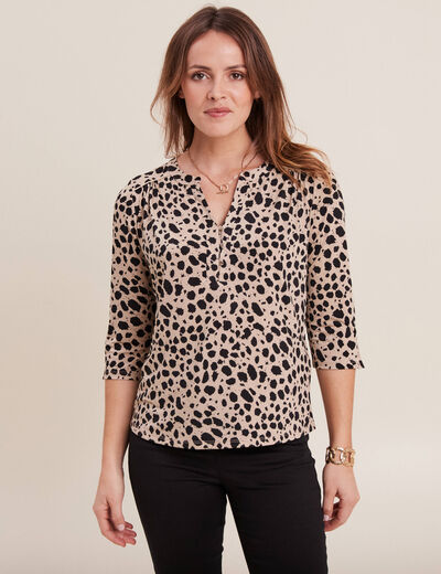 T-shirt manches 3/4 sable femme