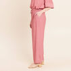 Pantalon fluide taille haute mauve femme