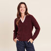 Pull bi-mati&egrave;re col tunisien bordeaux femme