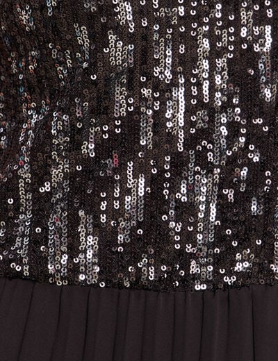 Robe midi &eacute;vas&eacute;e gris fonc&eacute; femme