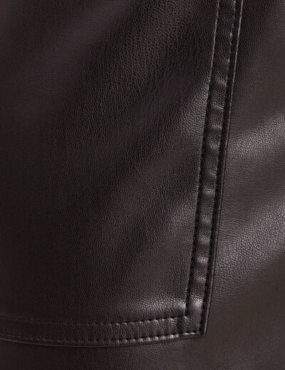 Pantalon coupe mom simili cuir noir femme