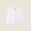 Short droit en jean blanc femme