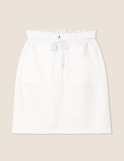 Jupe droite réversible blanc femme