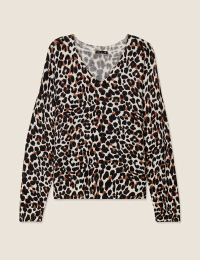 Pull manches longues bleu gris femme