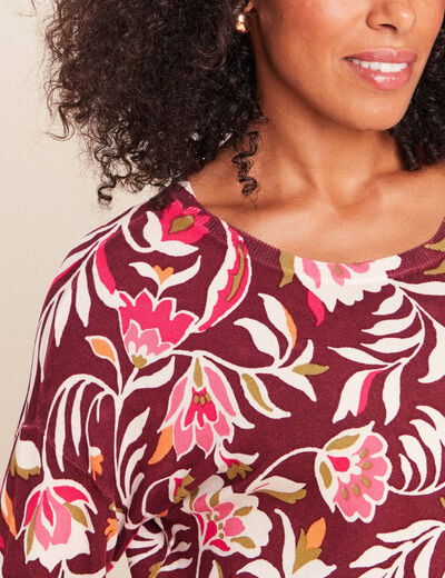 Pull manches longues rose femme