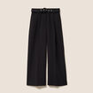 Pantalon droit 7/8&egrave;me taille haute noir femme
