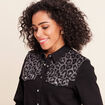 Chemise en jean manches longues noir femme