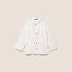 Chemise col chemise manches 3/4 ecru femme