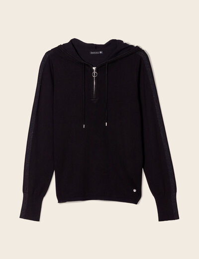 Pull manches longues noir femme