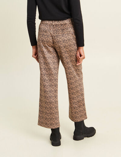 Pantalon large marron femme