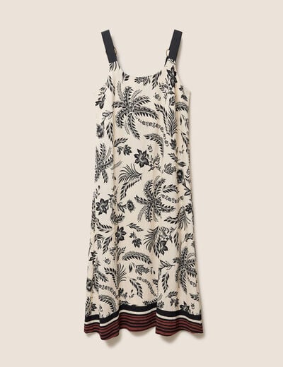 Robe longue &eacute;vas&eacute;e col rond &agrave; bretelles noir femme