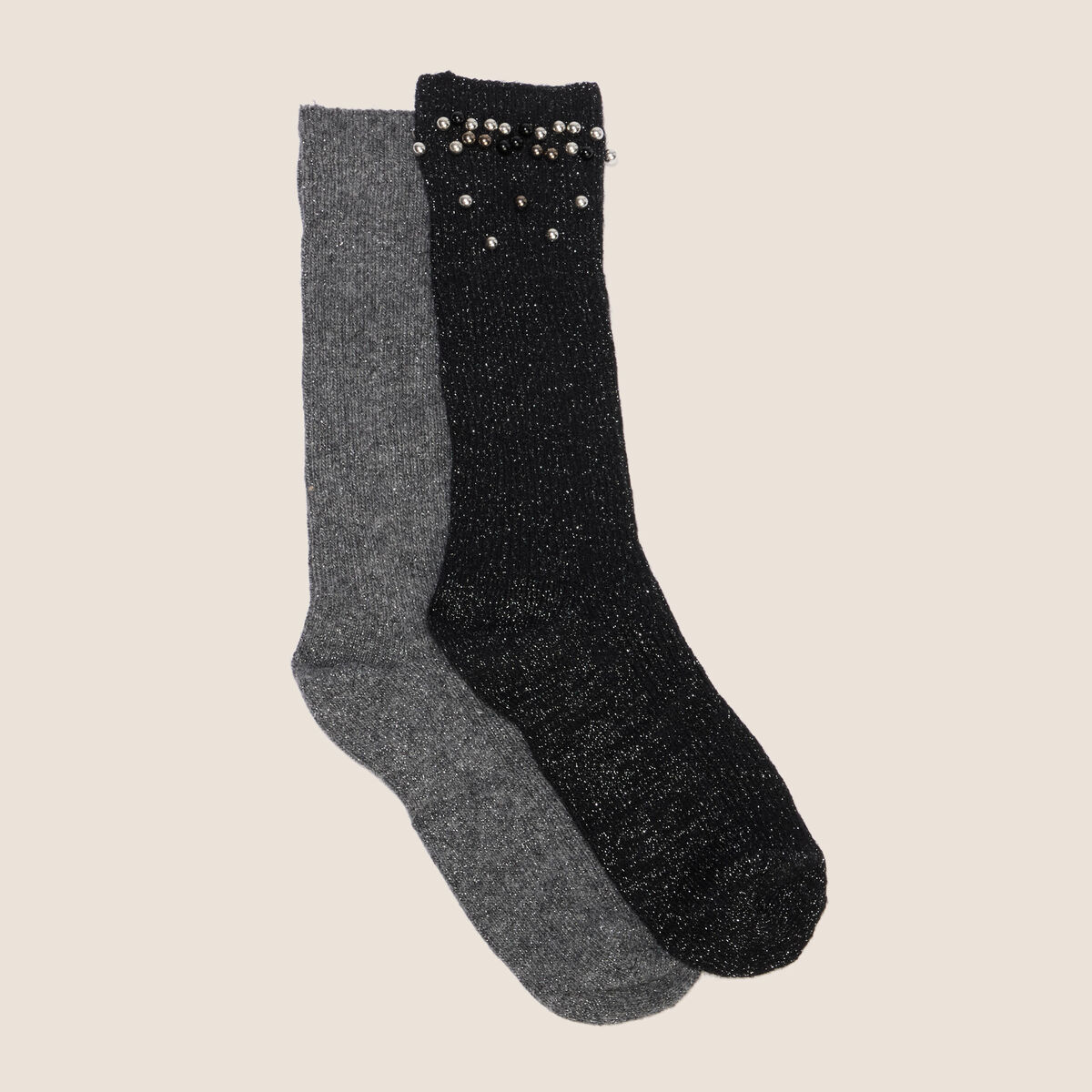 Lot 2 paires de chaussettes noir femme