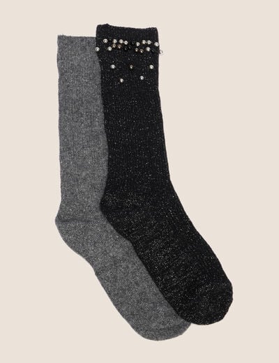 Lot 2 paires de chaussettes noir femme