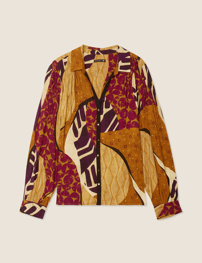 Chemise manches longues multicolore femme