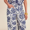 Pantalon flou taille haute blanc femme