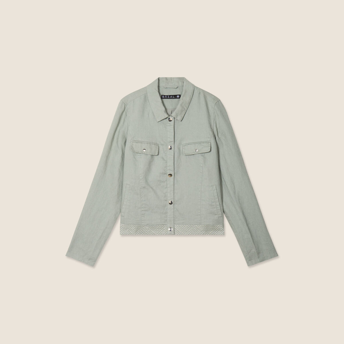 Blouson ajust&eacute; vert clair femme