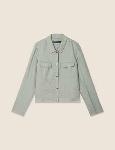 Blouson ajusté vert clair femme