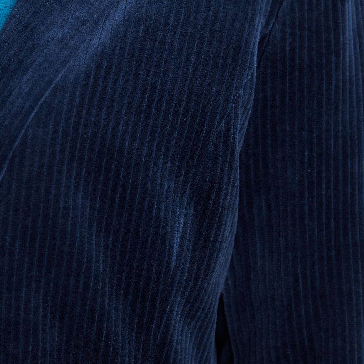 Veste tailleur velours bleu marine femme