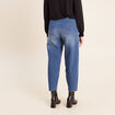 Pantalon mom 7/8&egrave;me en coton denim stone femme